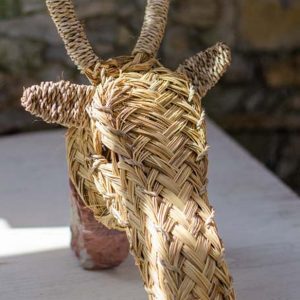 Tête de gazelle en osier