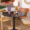 Table à manger ronde en métal style Tuhl noir