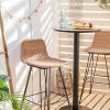 Tabouret haut de jardin en osier et métal